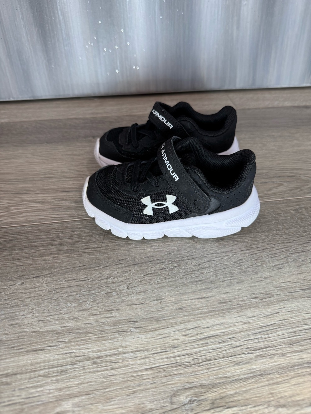 Under Armour Kids Black & White Slip-On Athletic Sneakers